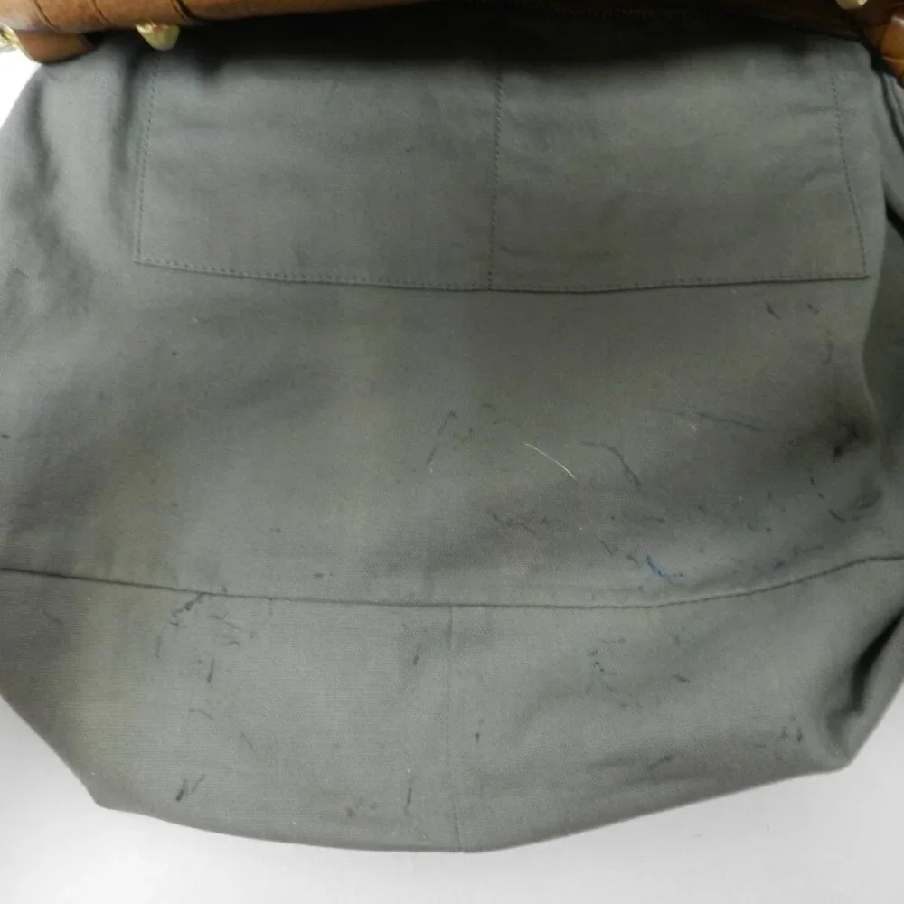 Pure Collection pebbled Leather large hobo bag purse brown zip top Braided Strap